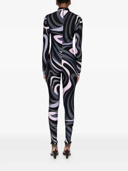 Salopetă Pucci cu imagine cu imprimeu abstract negru