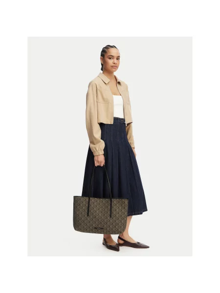 Calvin Klein Дамска чанта Emblem Trio Pebble Shoulder Bag кафяв