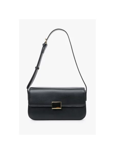 Кожаная сумка-багет Estro черная