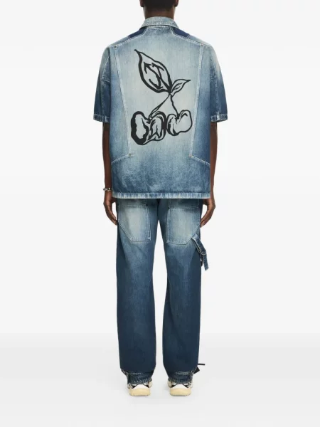 Krátká džínová košile Off-white bílá