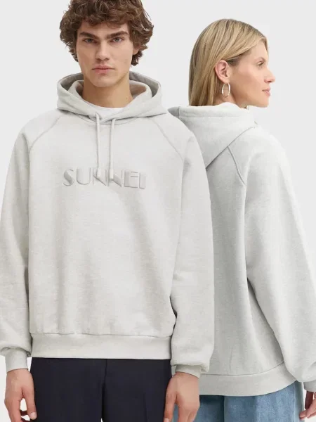 Mikina Sunnei s kapucí melanžová šedá