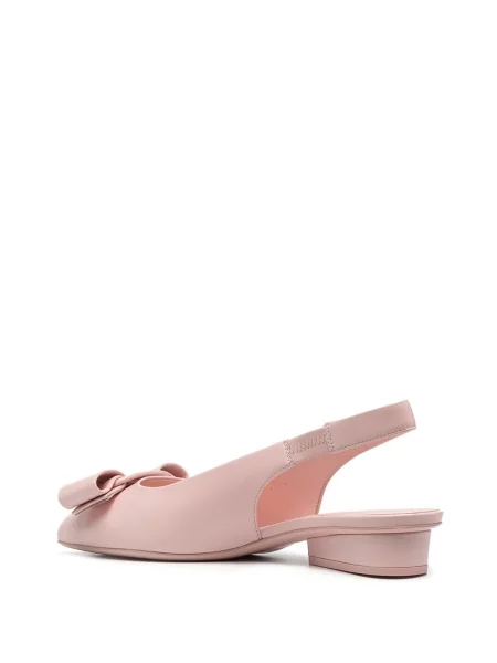 Balerini Ferragamo cu funde slingback roz