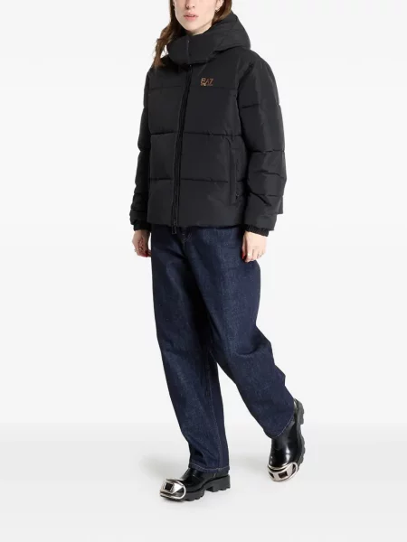 Geacă Ea7 Emporio Armani cu glugă negru