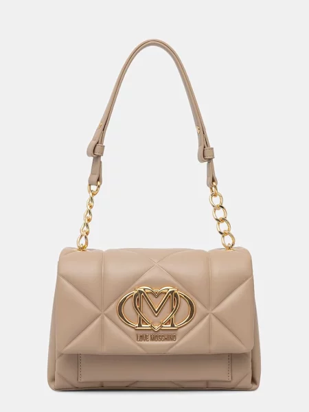 Love Moschino geantă poștas pentru femei cu imitație de piele bej