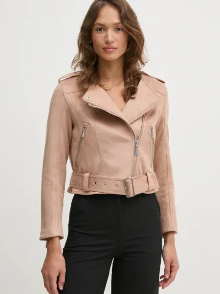 Рокерско яке Sisley преходен модел кафяво