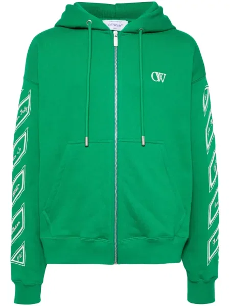 Hanorac cu glugă Off-white cu dungi alb
