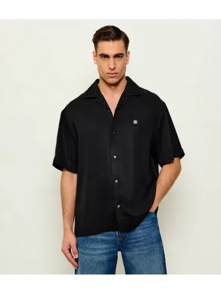 HUGO Cămașă Espino | Oversize fit negru