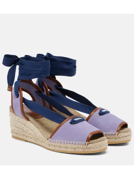 Espadrile Versace din piele de căprioară violet
