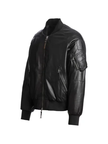 Geanta de piele Parajumpers negru