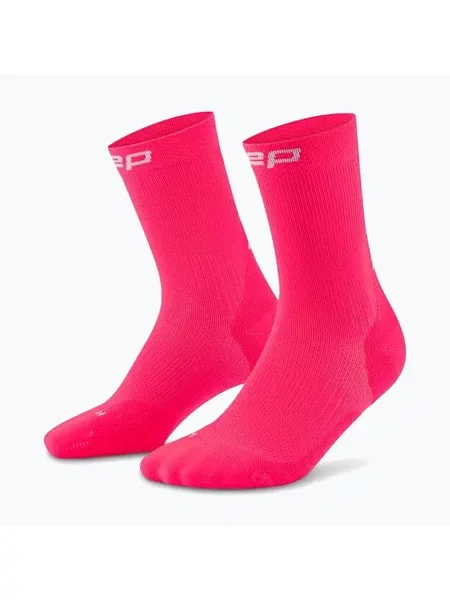 Șosete compresive pentru bărbați CEP Run Mid Cut pink roz