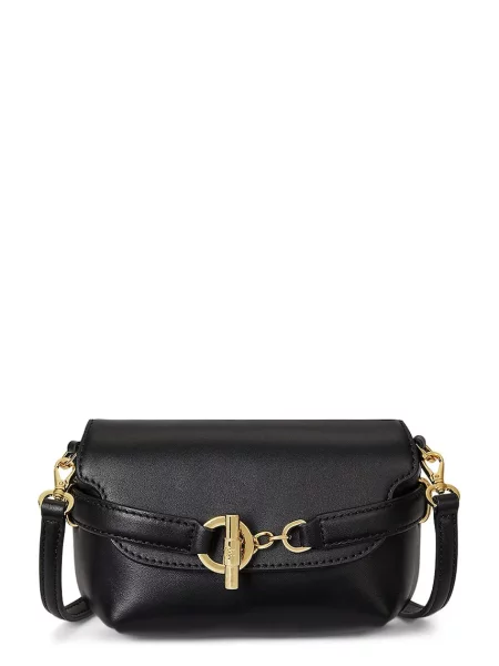 Torebka na długim pasku z detalem z logo Lauren Ralph Lauren czarna