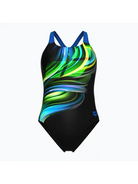 Costum de baie întreg pentru femei arena Bloom Swim Pro Back Lb multi black/black/blue china negru