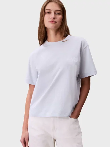 Графічний футболка Calvin Klein Jeans блакитна