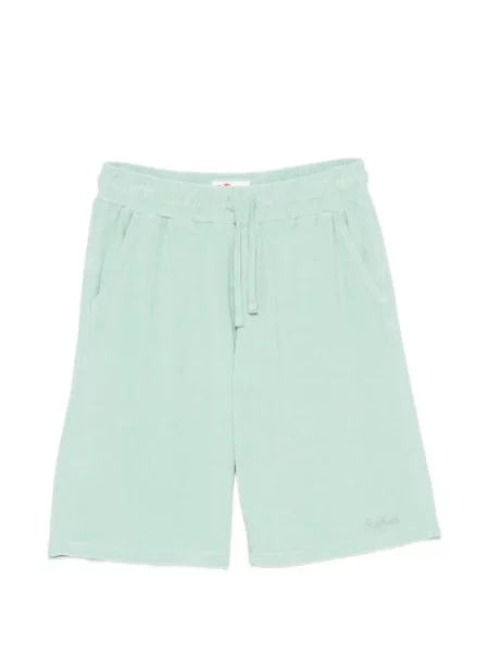 Pantaloni scurți Mc2 Saint Barth din material terry cu cordon verde