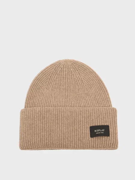 Вовняна шапка Replay бежева