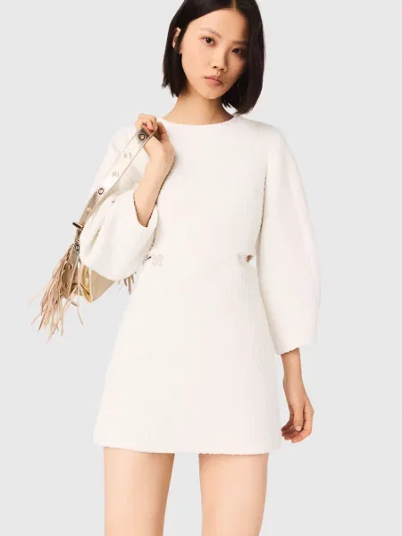 Твідова сукня Maje біла