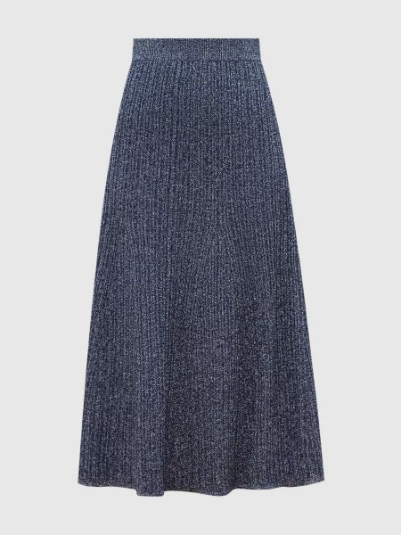 Фіолтетова спідниця міді з люрексом Joseph фіолетова