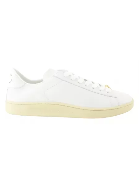 Lniane sneakersy Valentino Garavani sznurowane białe