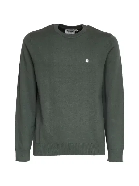 Pulover Carhartt Wip cu broderie verde