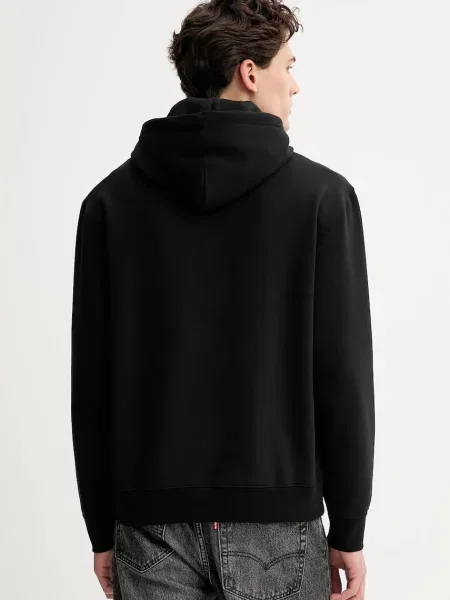 Mikina Calvin Klein s kapucí hladká černá