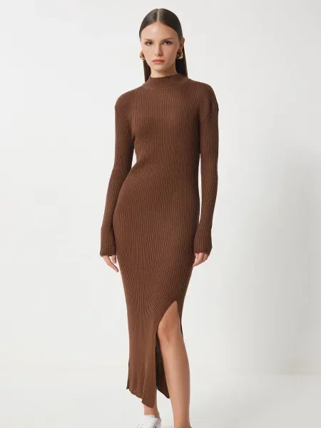 Happiness İstanbul Rochie tricotat maro