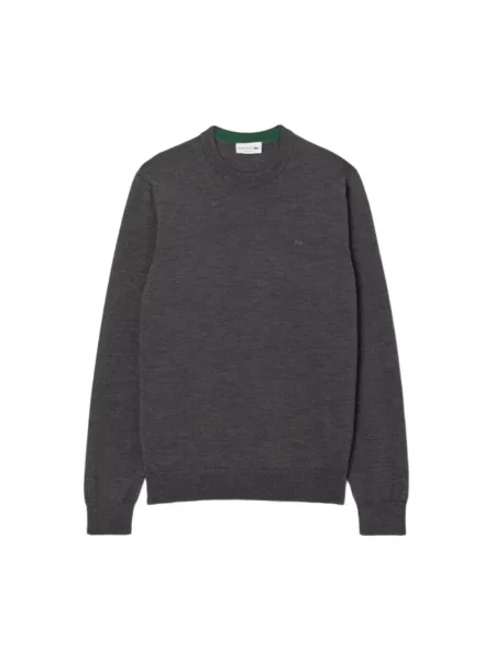 Sweter Lacoste wełniany szary