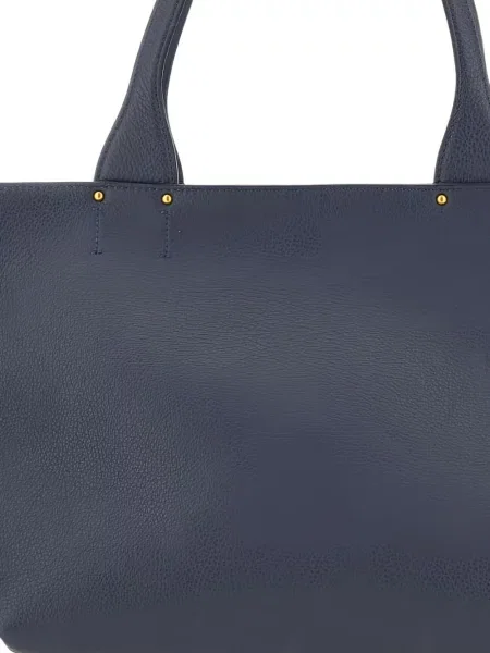 Кожена шопинг чанта Gianni Chiarini синьо