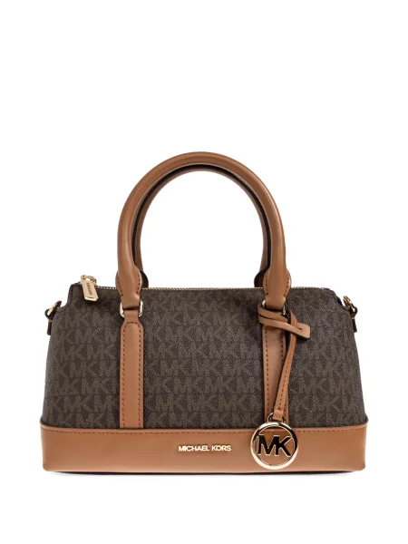 Плисирани панталон Michael Kors Collection с волани на райета кафяво