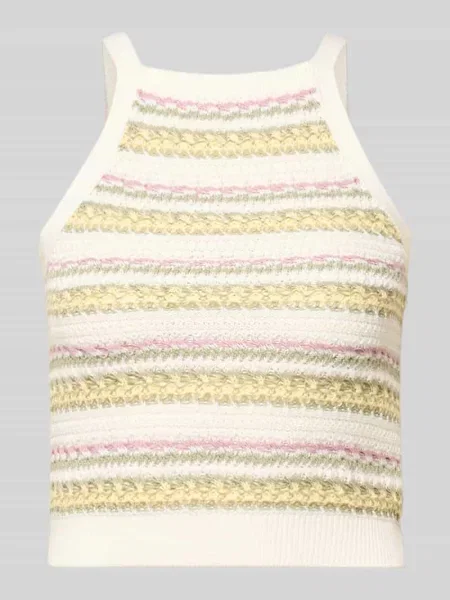 Dzianinowy crop top Review biały