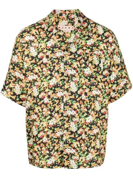 Scurt cămașă Marni cu model floral negru
