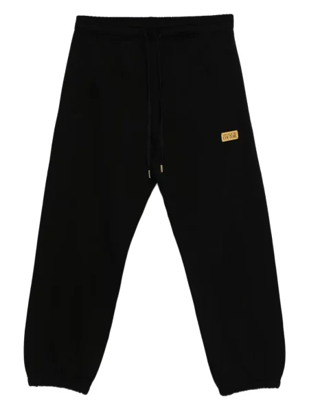 Pantaloni sport Versace Jeans Couture cu autograf negru
