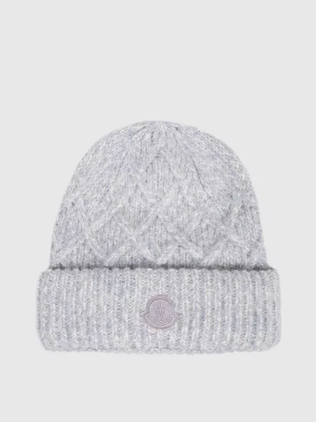 Шапка Moncler из альпаки голубая