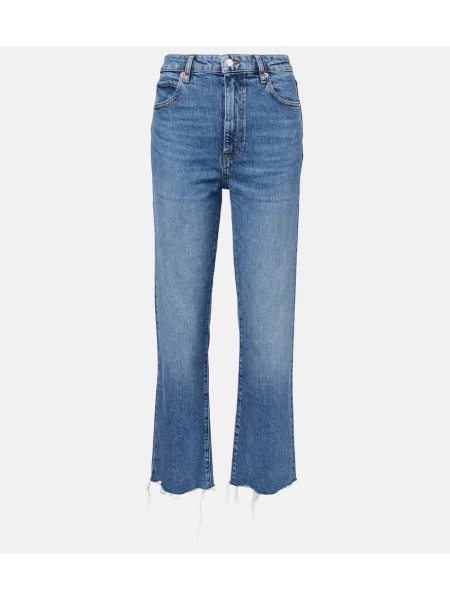 Proste jeansy Frame o krotszym kroju niebieskie