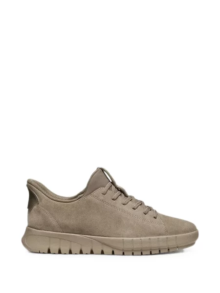 Sneakerși Geox cu șireturi din piele de căprioară