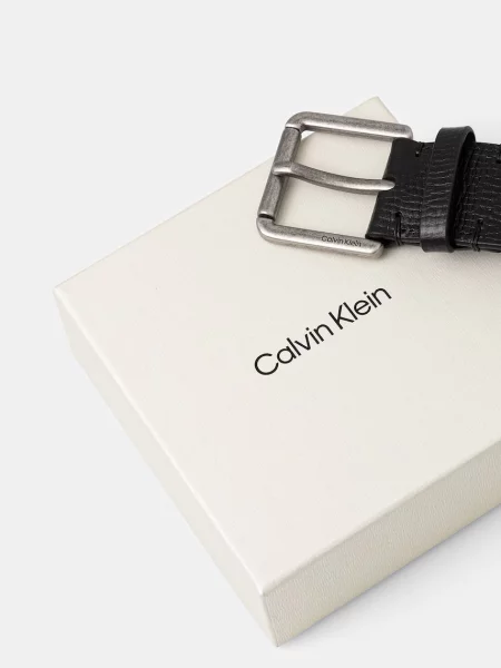 Calvin Klein pasek skórzany czarny