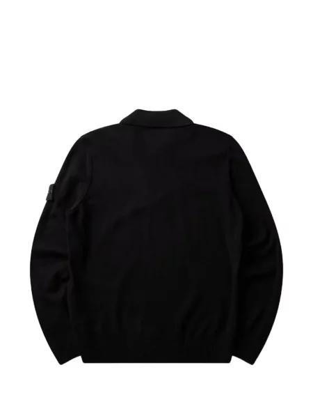 Вълнен пуловер Stone Island камъни черно