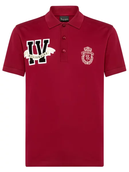 Tricou polo Billionaire cu autograf roșu