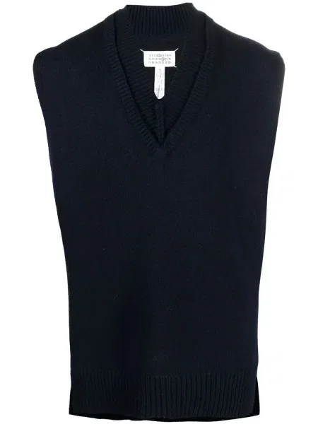 Vestă Maison Margiela tricotate albastru