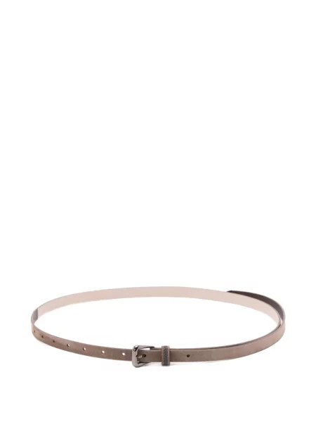 Curea Brunello Cucinelli din piele cu mărgele maro