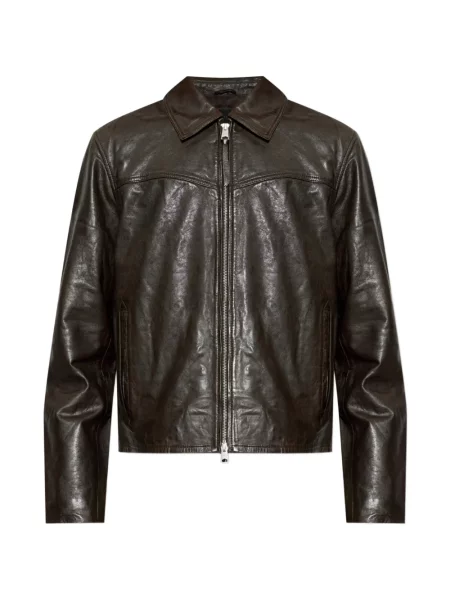 Geanta de piele Allsaints maro