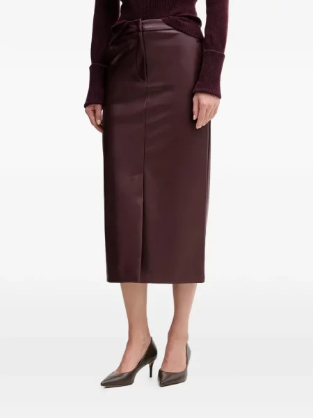 Fustă midi Sandro Ferrone până la genunchi roșu