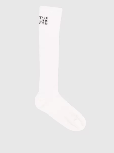 Гольфи з візерунком емблеми Maison Margiela Mm6 білі