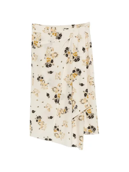 Fustă Isabel Marant cu model floral cu imagine asimetrică