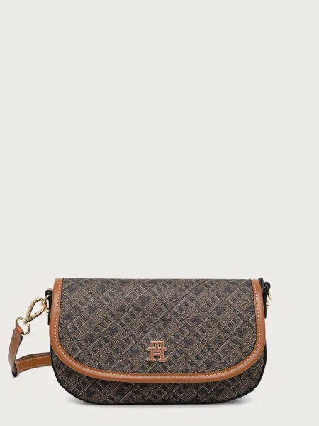 Tommy Hilfiger geantă crossbody pentru femei cu imitație de piele negru