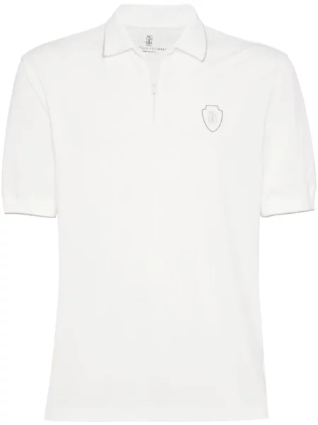 Tenisové polotričko Brunello Cucinelli bílé
