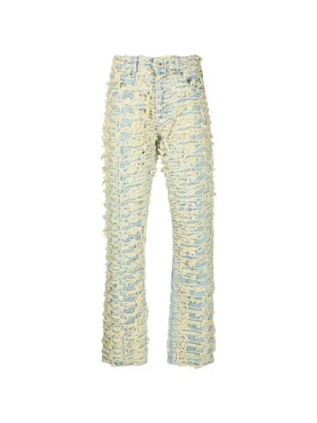 Дънки Who Decides War с протрити краища жълто