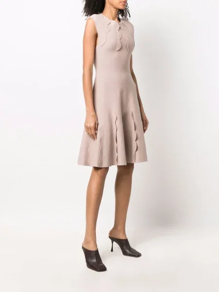 Pletené zvonové oblekové šaty Christian Dior Pre-owned růžové