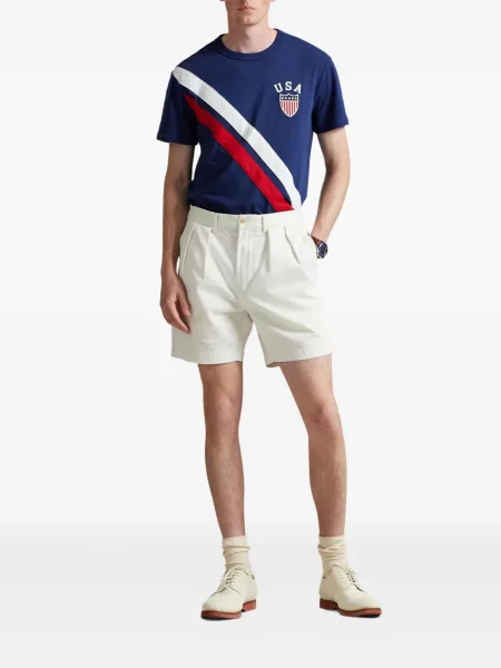 Ριγέ polo Polo Ralph Lauren με κουκούλα με αυτόγραφο λευκό