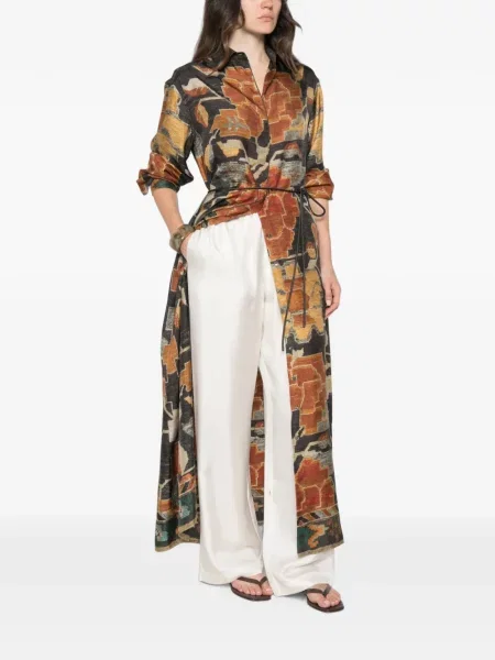 Rochie maxi Pierre-louis Mascia cu imagine maro