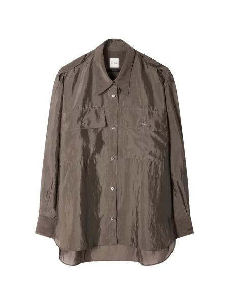 Cămașă Paul Smith din organza gri